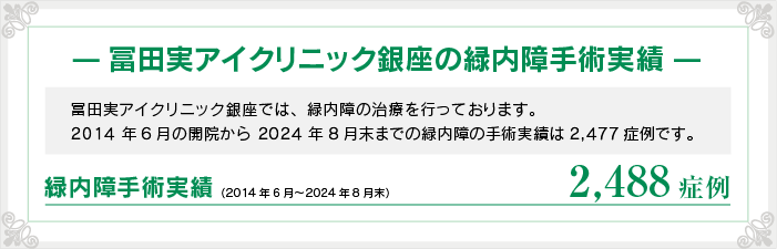 緑内障治療実績